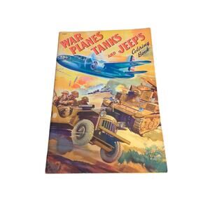 1942 Merrill War Planes, Tanks & Jeeps Coloring Book WWII!